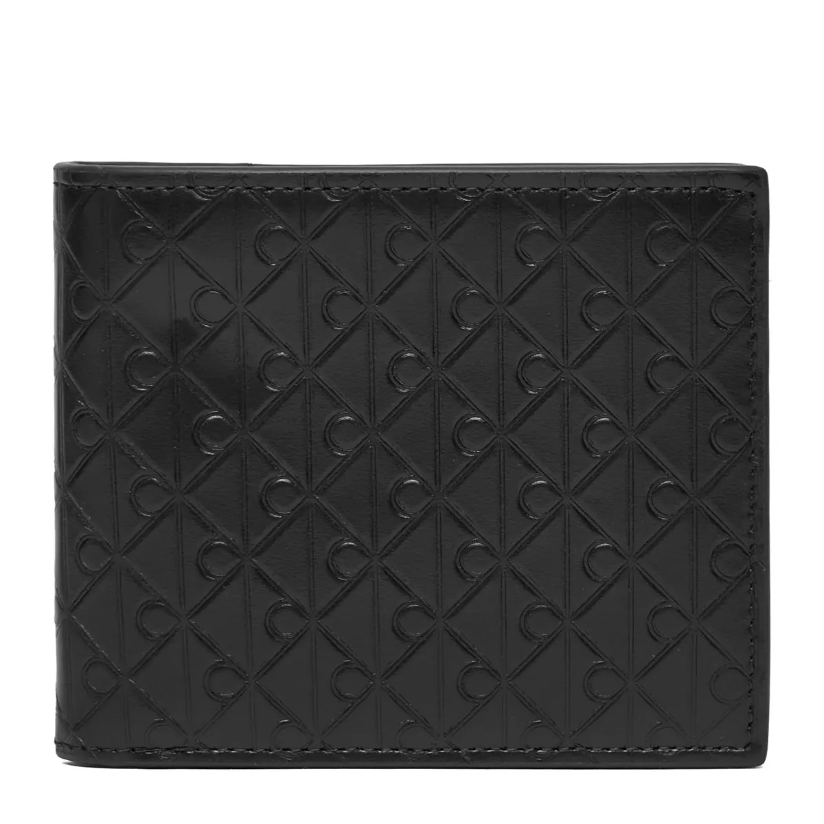 Leather wallet with embossed logo