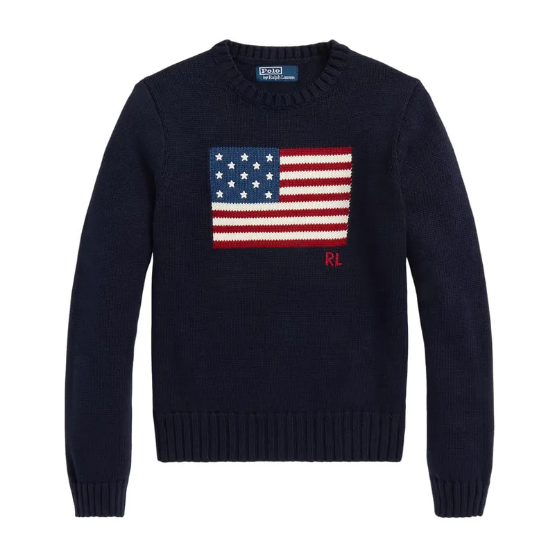 Flag Cotton Crewneck Jumper