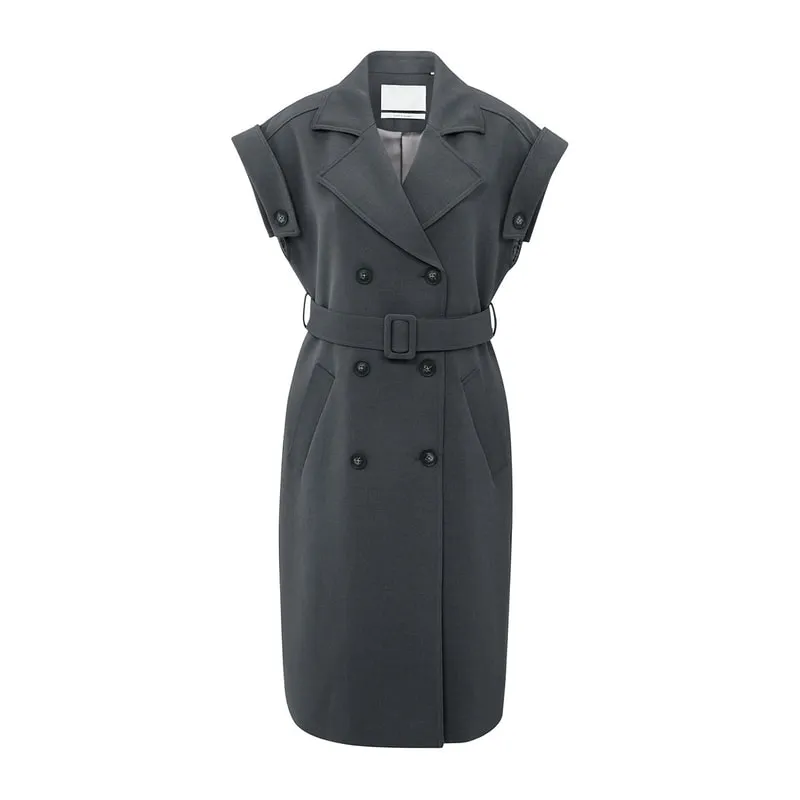 Γυναικείο μακρύ αμάνικο παλτό