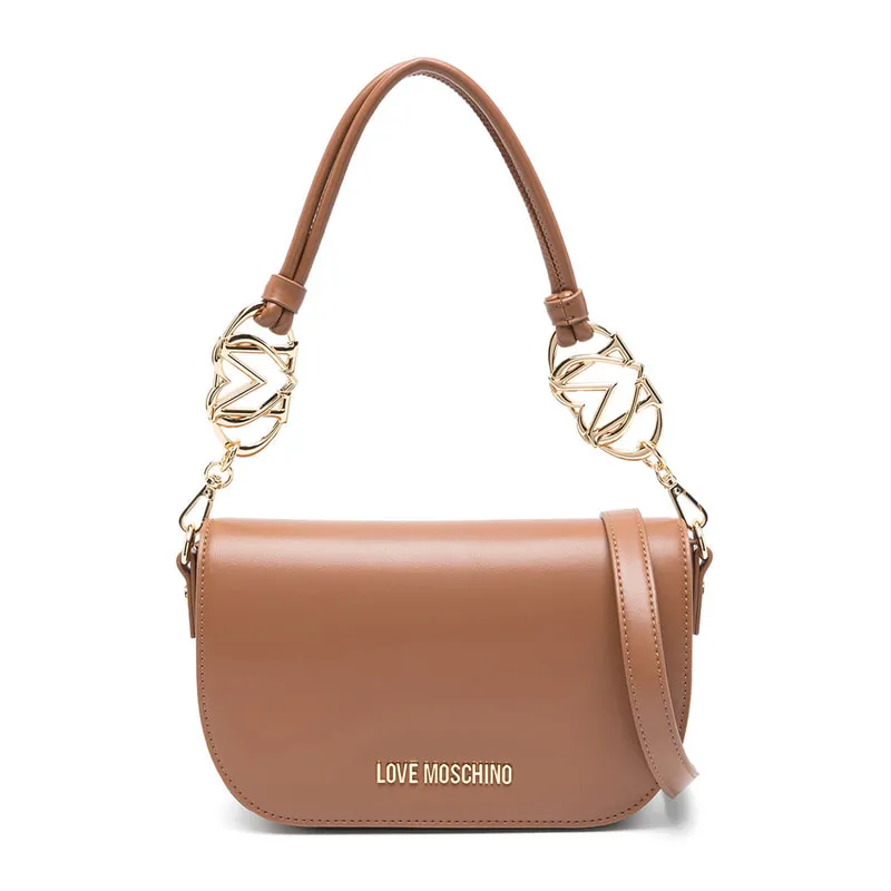 Handbag with metal logo