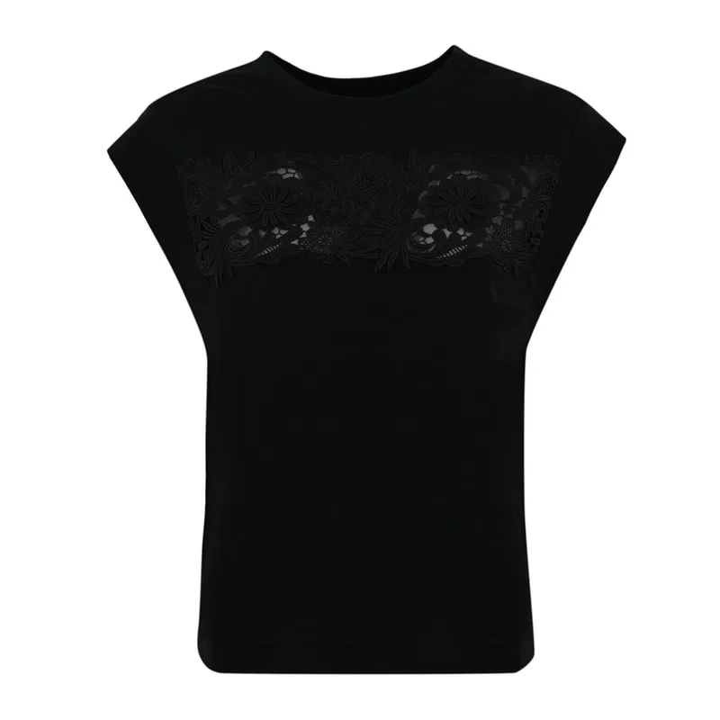 Womens blouse with lace appliqu?