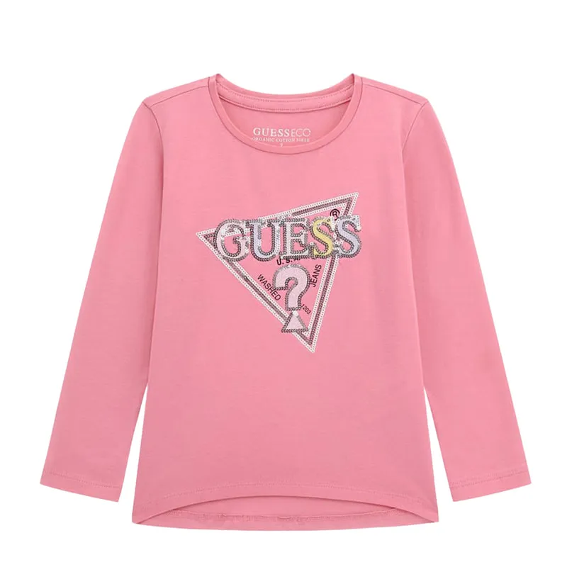 Long sleeve T-shirt with sequin triangle logo