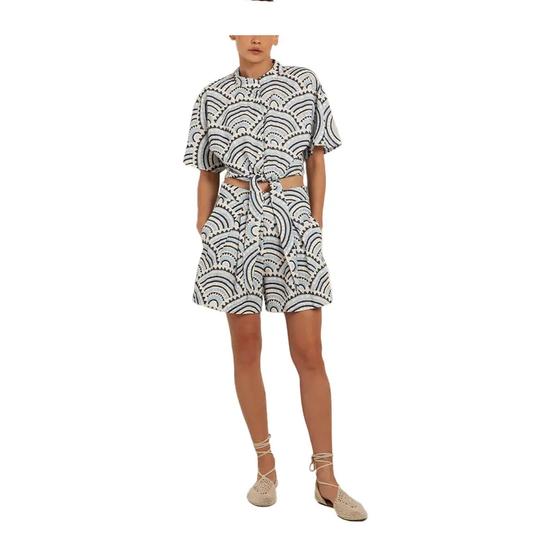 Shorts with a geometric pattern