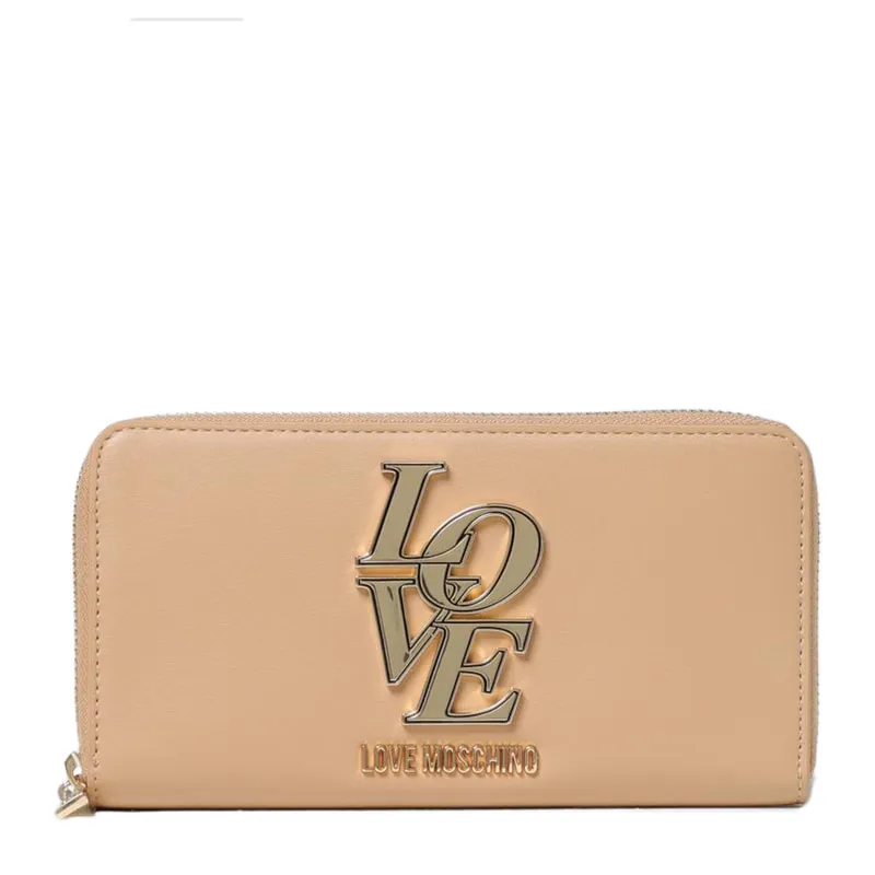 Wallet with metal logo