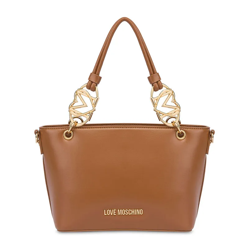Shoulder bag with metal logo