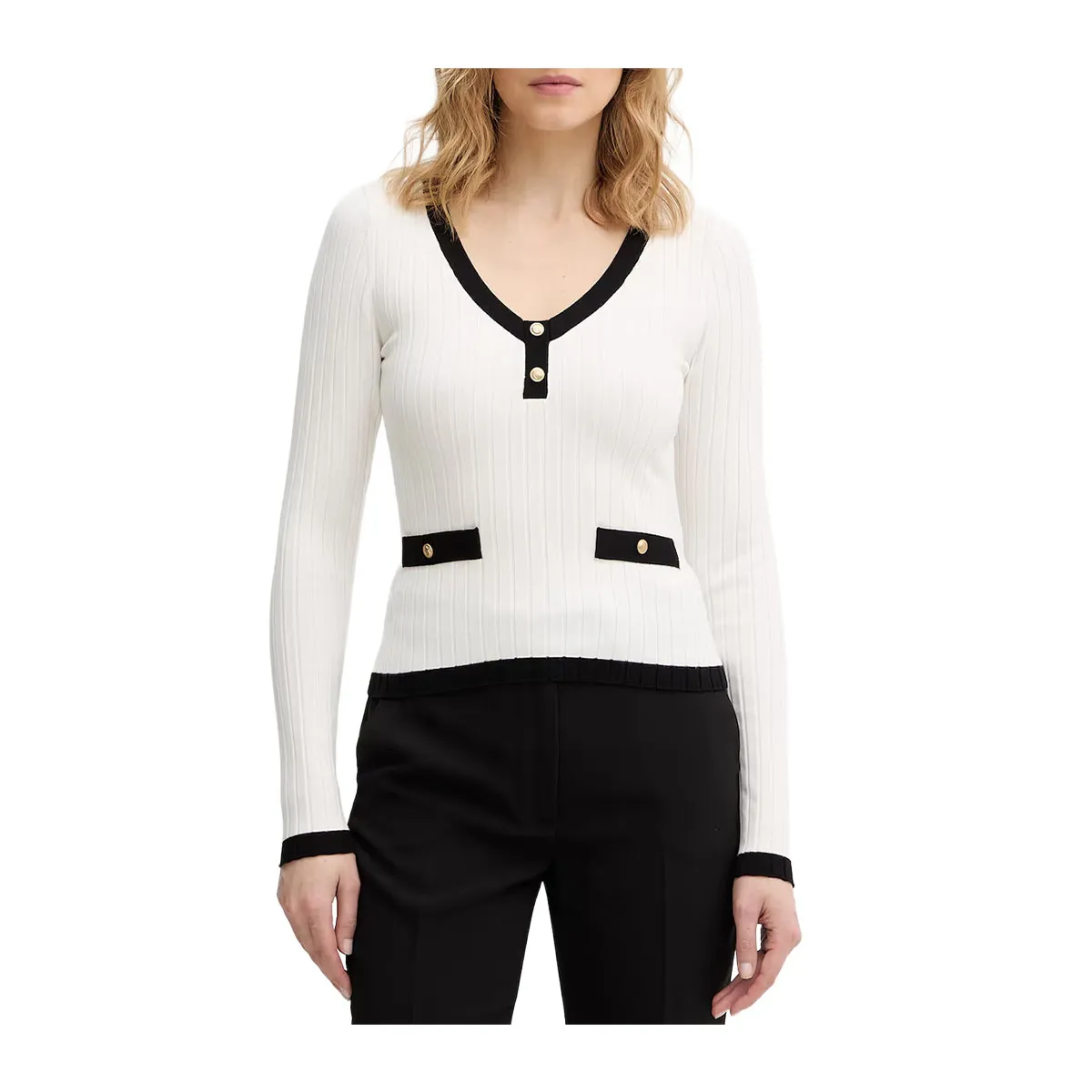 Contrast trim sweater