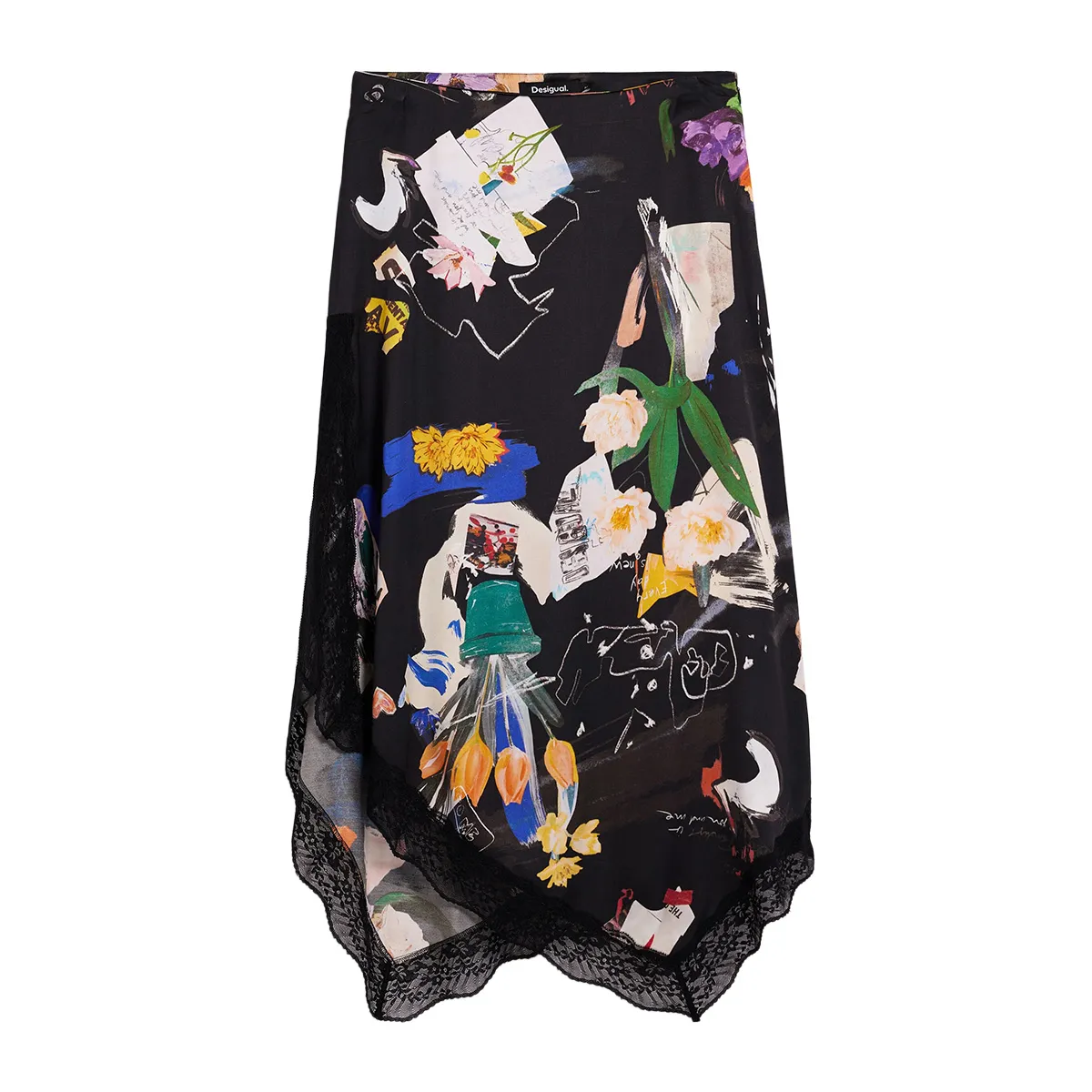 Asymmetrical midi skirt