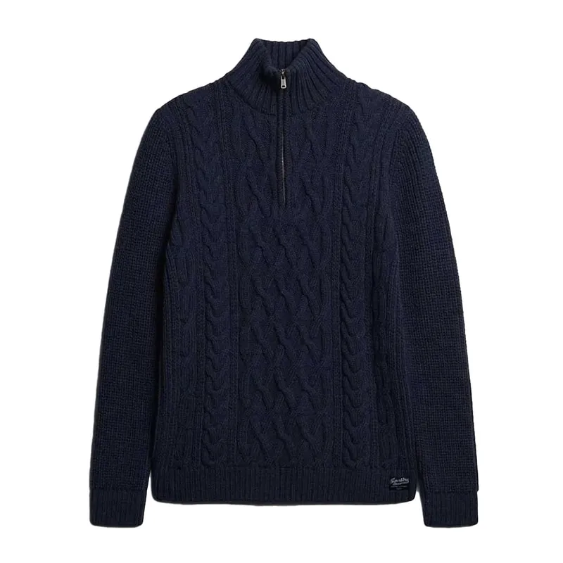 Knitted sweater with a high neck