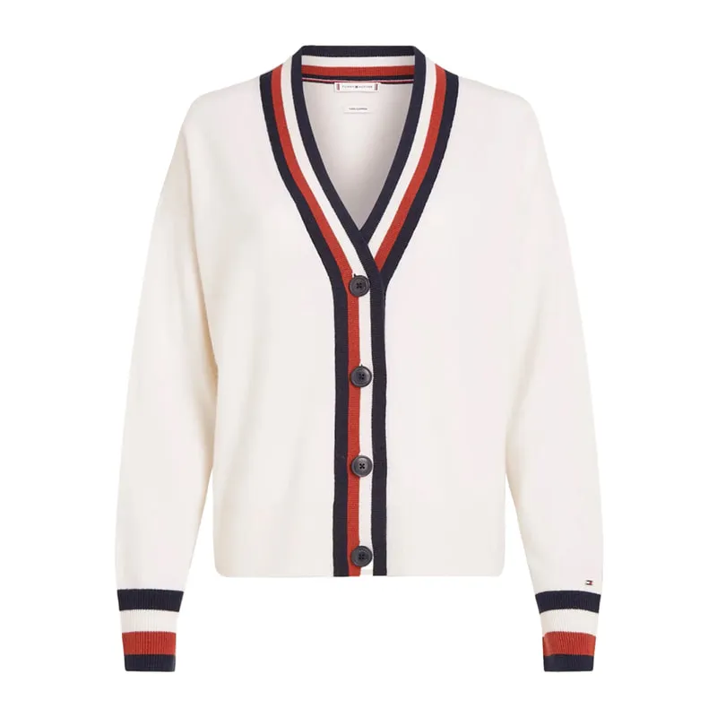 Knitted cardigan with a deep neckline