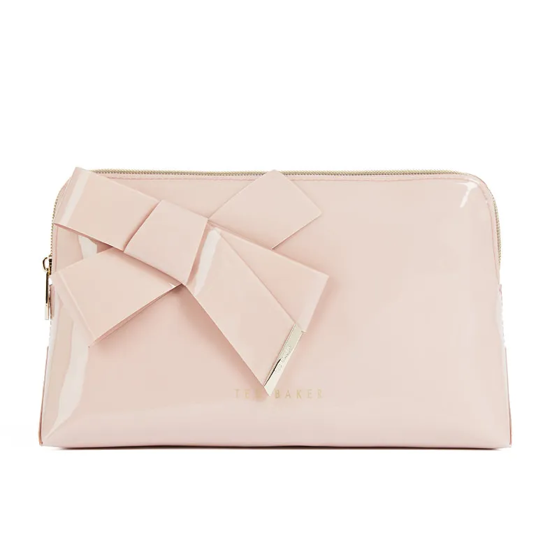 Toiletry bag with a bow