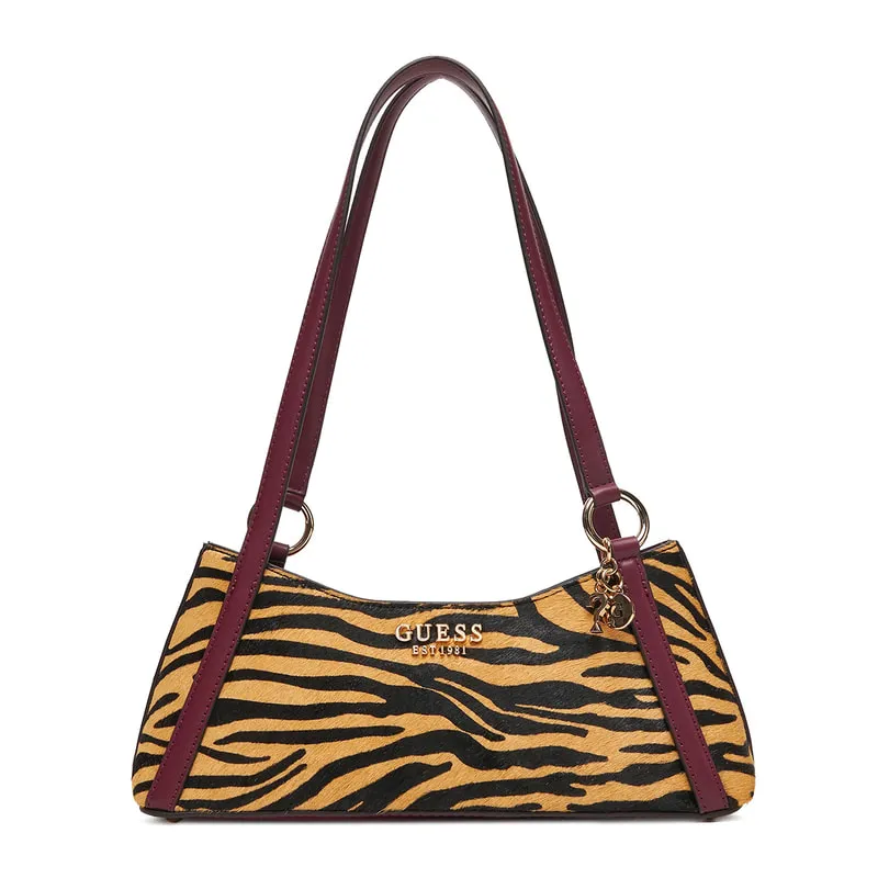 Zebra leather shoulder bag