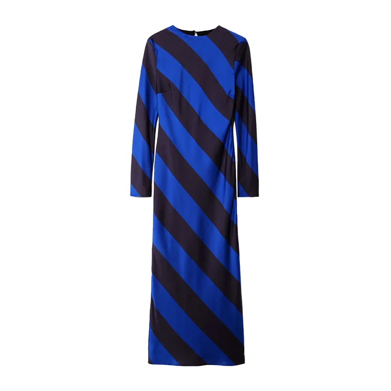 Dress with wide side stripes