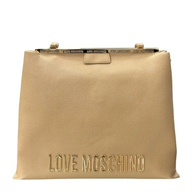 Shoulder bag with metal logo