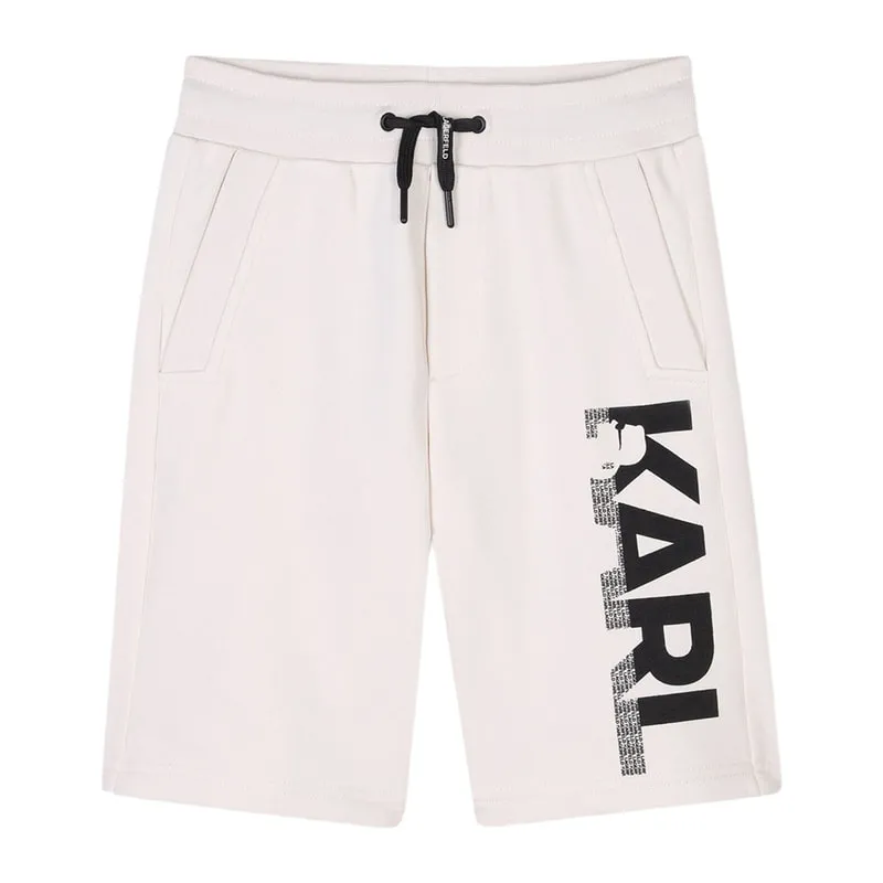 Bermuda shorts with linear logo