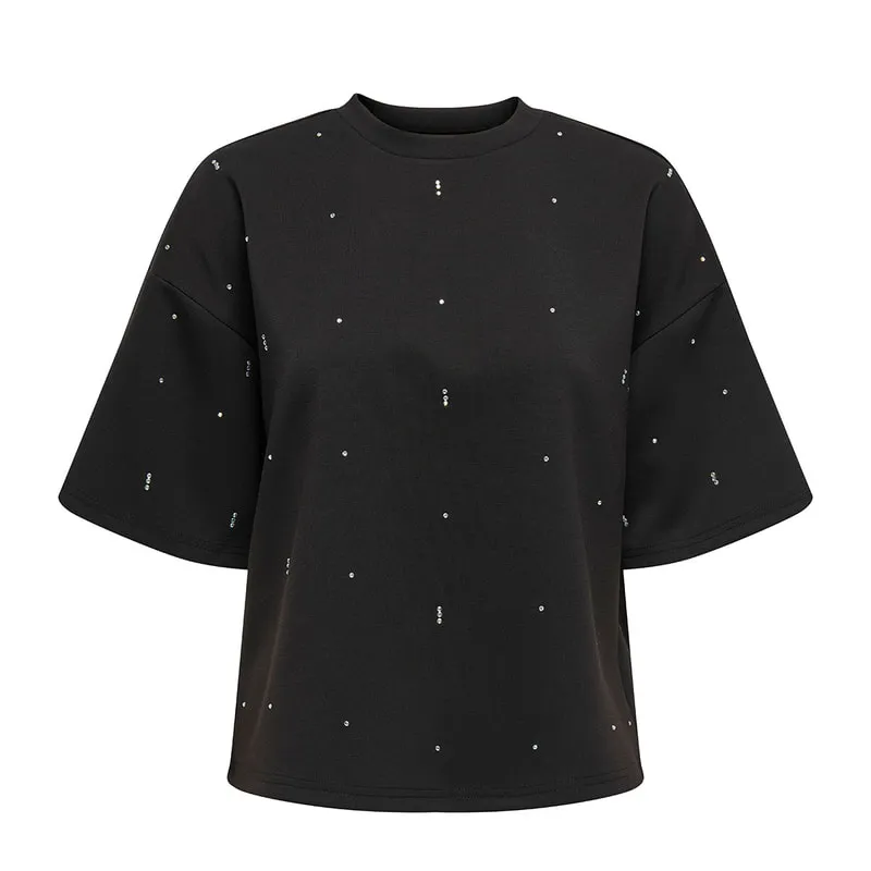 Sweatshirt with rhinestones