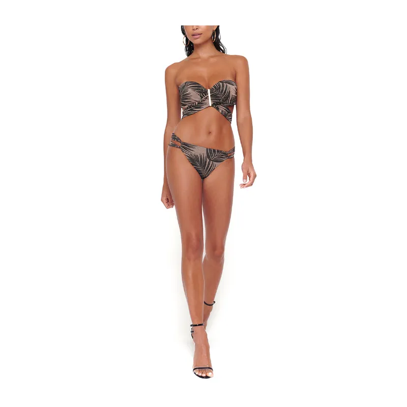 African Ovation Gold strapless bikini top cup C