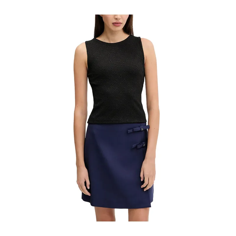 All-over logo embossed top