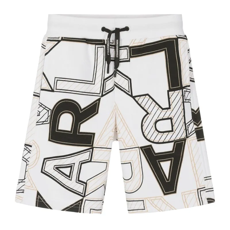 Bermuda shorts with all-over logo