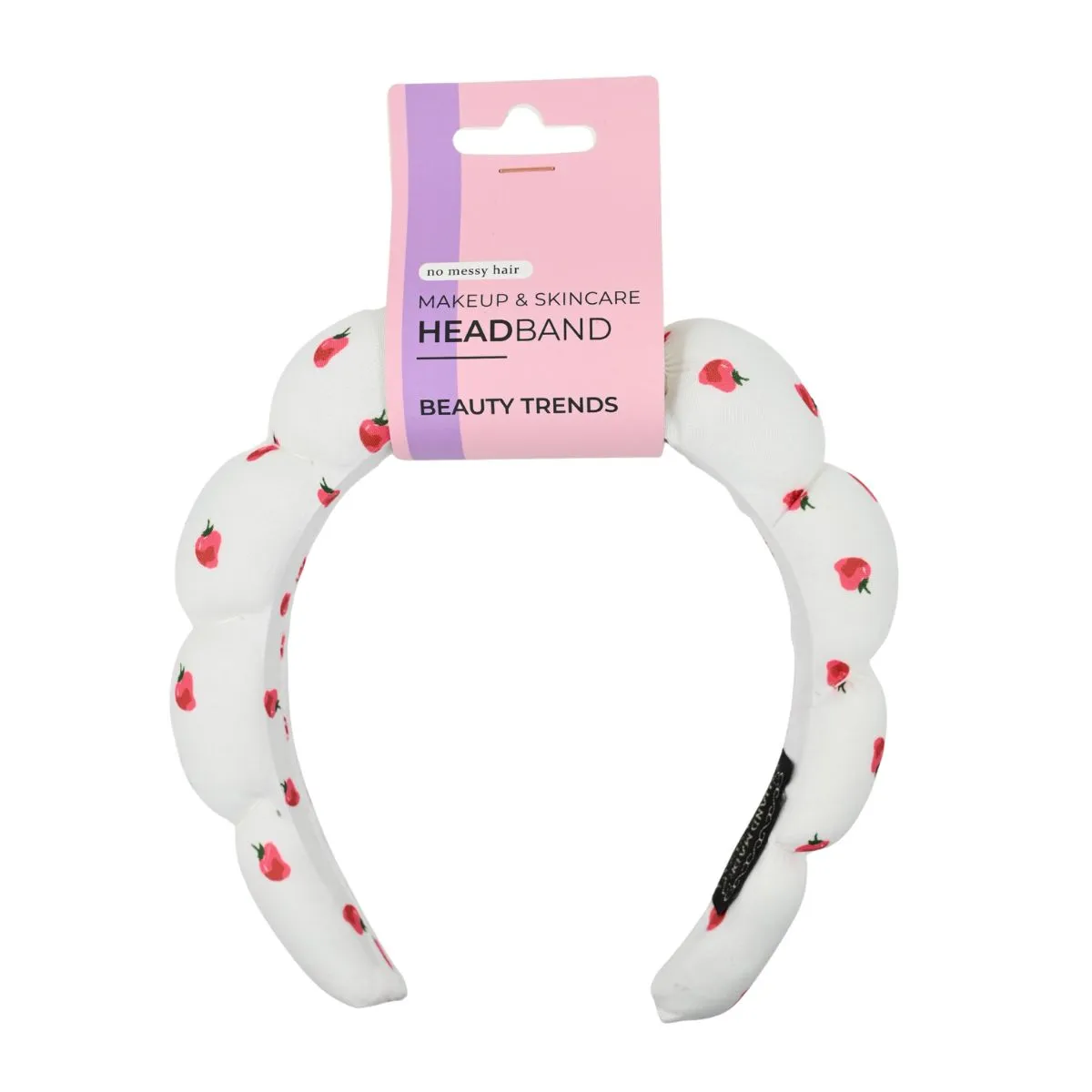 Makeup & Skincare Headband White with Strawberries