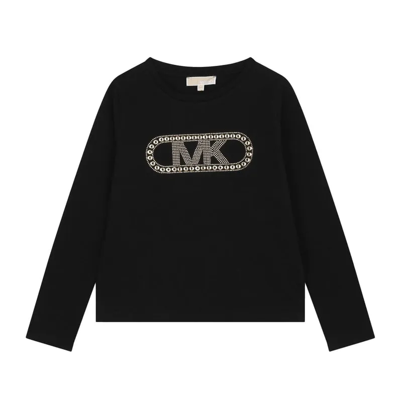 Blouse with logo & rhinestones