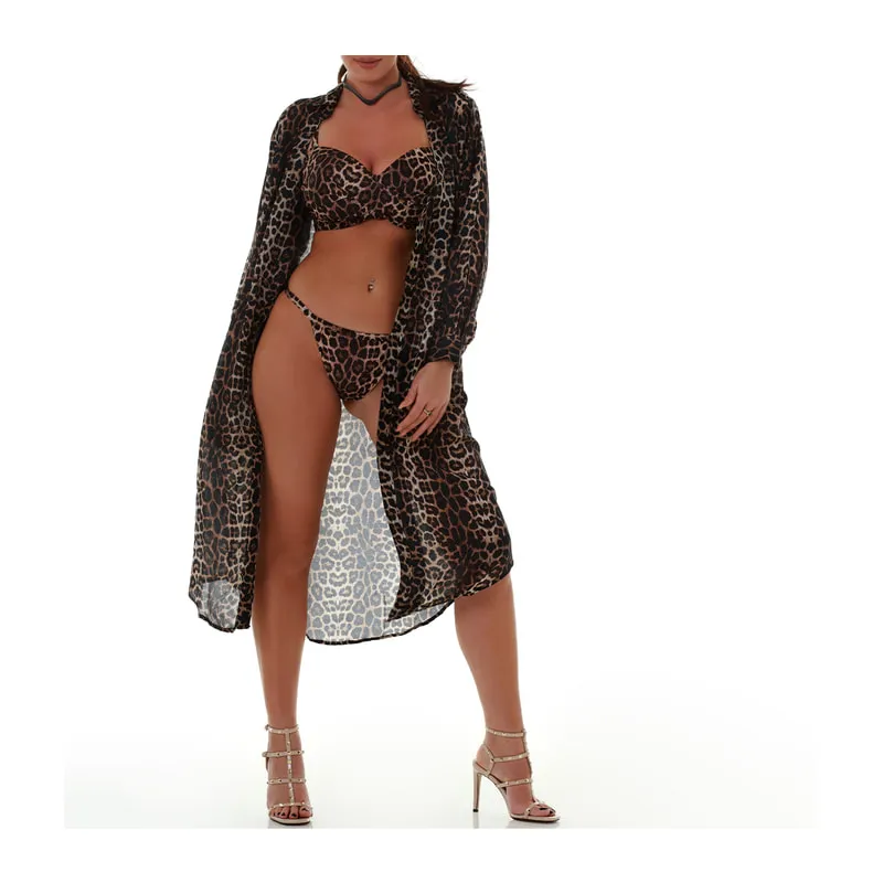 Animal Power printed long-sleeved shirt/dress