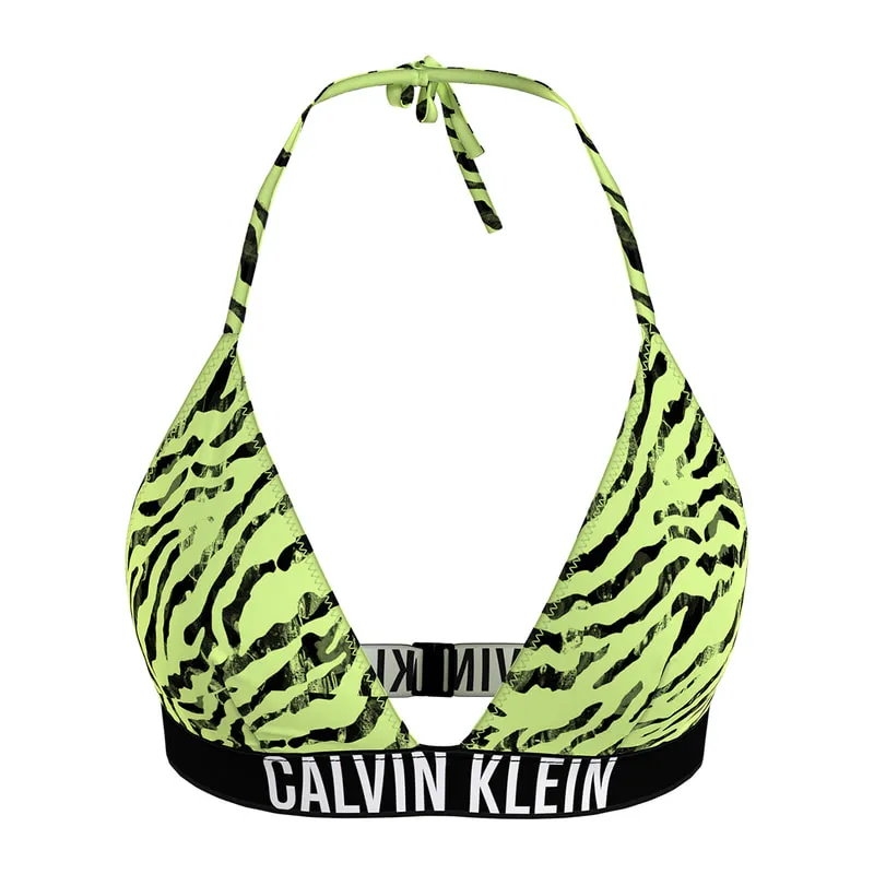Animal print triangle bikini top