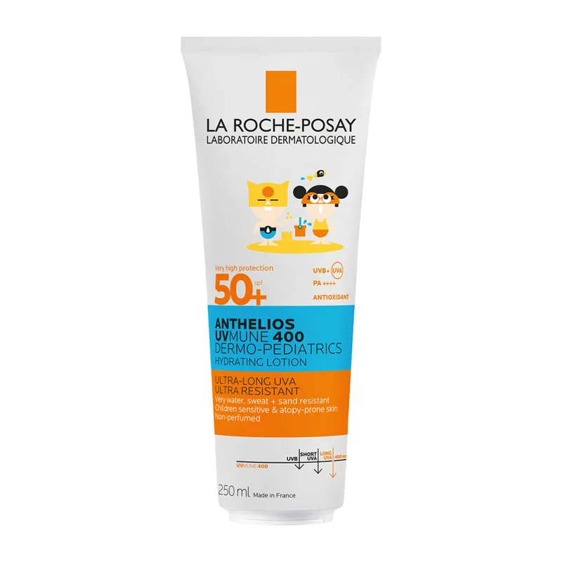 Anthelios Uvmune 400 Dermo-Pediatrics Hydrating Lotion Spf50+ Invisible Sunscreen Lotion For Children's Sensitive Skin And Atopy Prone Skin