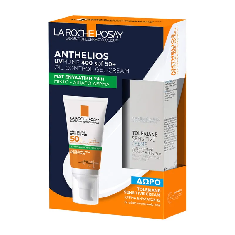 Anthelios Uvmune 400 Oil Control Gel Cream Spf50+ For Oily Skin. With Gift 15Ml Toleriane Sensitive Hydrating Cream