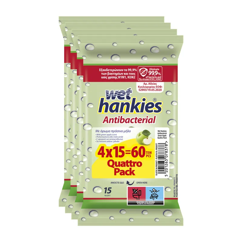 Antibacterial Green Apple Hand Wipes