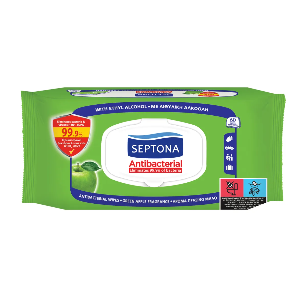 Antibacterial Wipes Green Apple