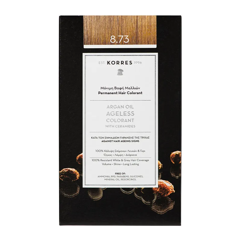 Argan Oil Ageless Colorant με Ceramides Χρυσή Καραμέλα 8.73