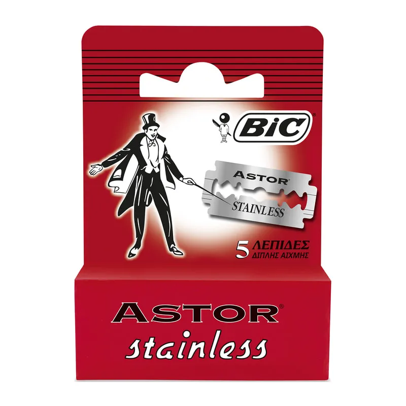 Λεπίδες Διπλής Αιχμής  Astor Stainless 5τμχ