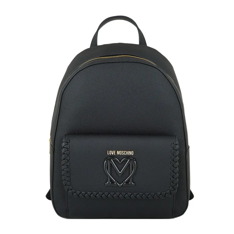 Backpack with metal logo