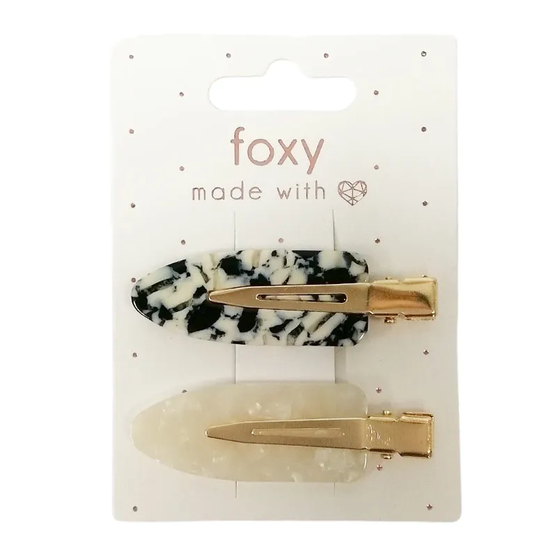 Backstage Hair Clips Marble