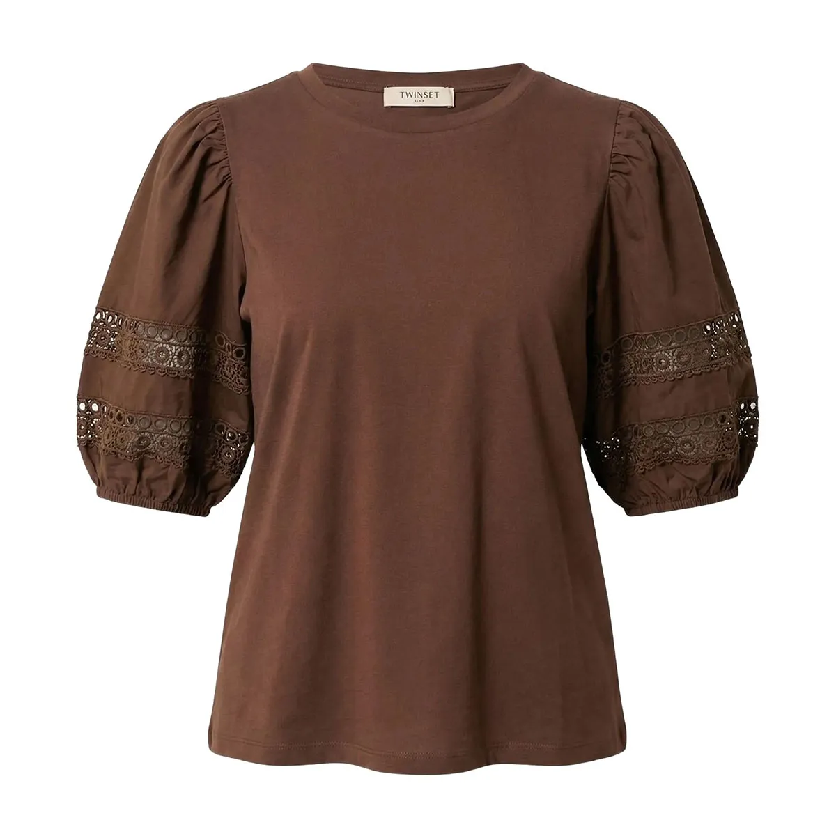 Women's blouse with balloon sleeves and embroidery