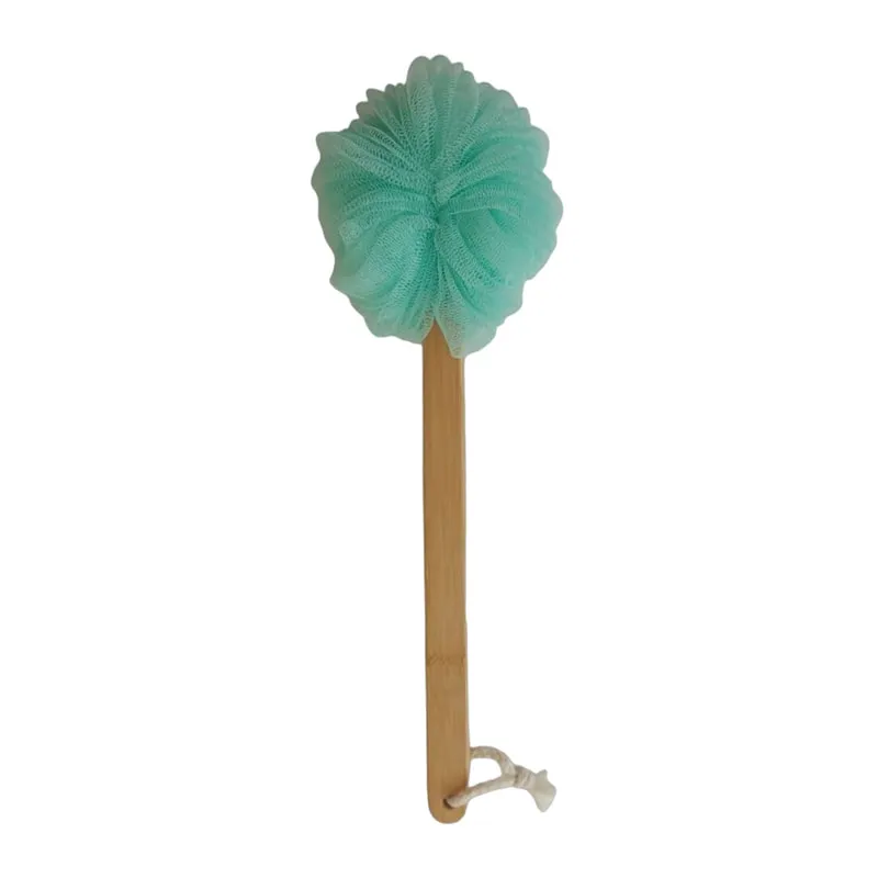 Bamboo Brush With Mesh Sponge