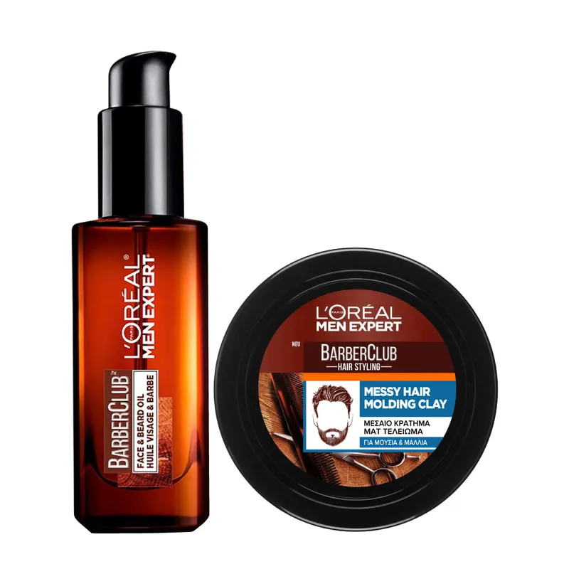 Barber Club Beard Oil & Barber Club Messy Hair Clay