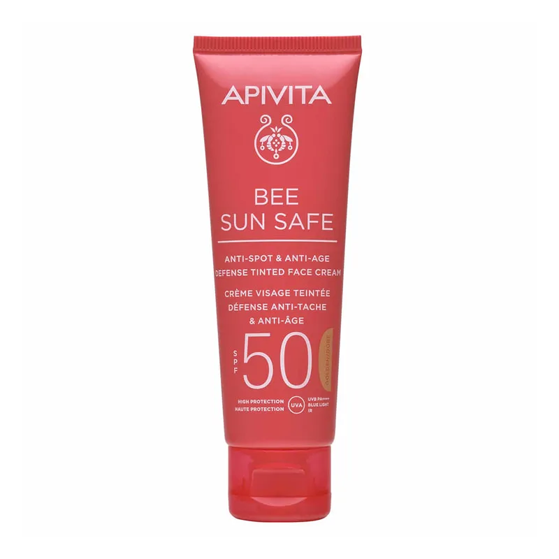 Bee Sun Safe Anti-Blemish & Wrinkle Face Cream SPF50 with color-Golden shade