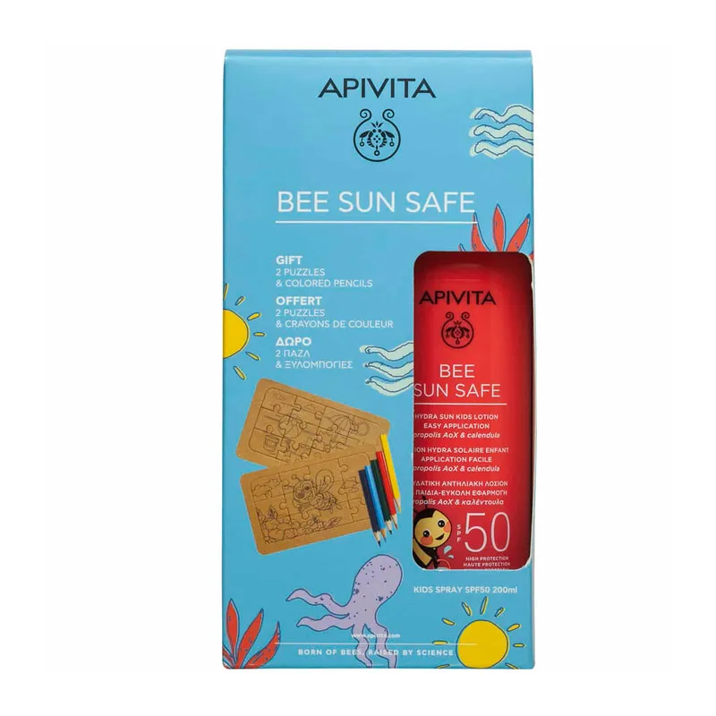 Bee Sun Safe Moisturizing Sunscreen Lotion For Children Spf50 & Free 2 Puzzles & Colored Pencils