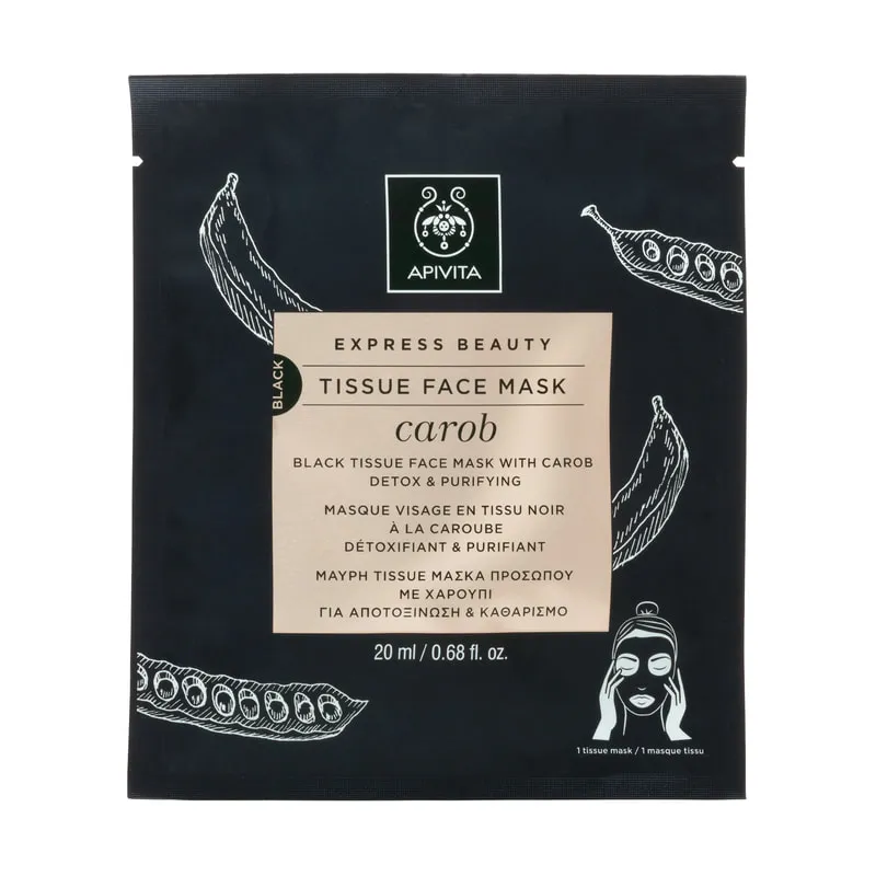 Black Tissue Face Mask Detox & Purifying
with Carob