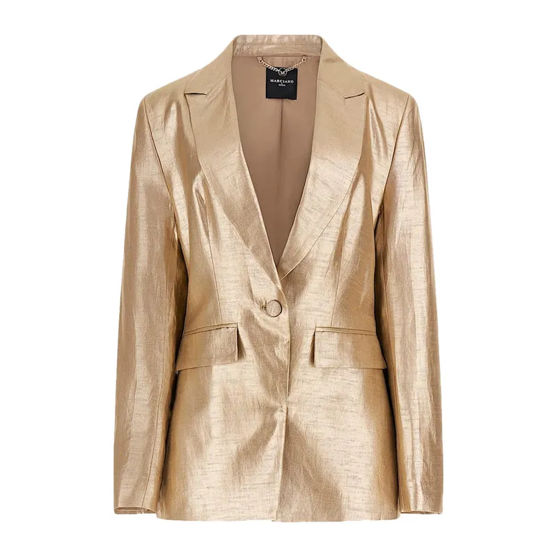 Blazer marciano με μεταλλικό εφέ