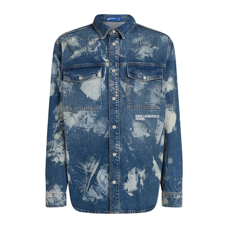 Bleached denim shirt