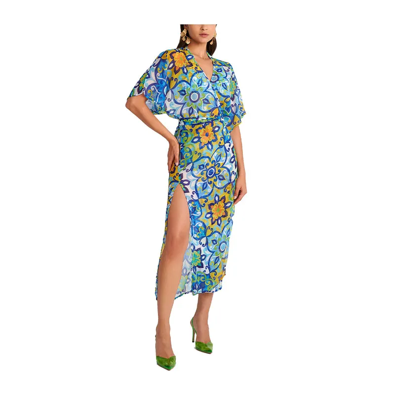 Blue Tiles kaftan long