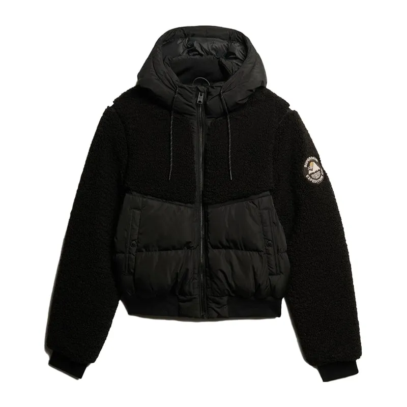 Μπουφάν bomber με εξωτερική fleece επένδυση