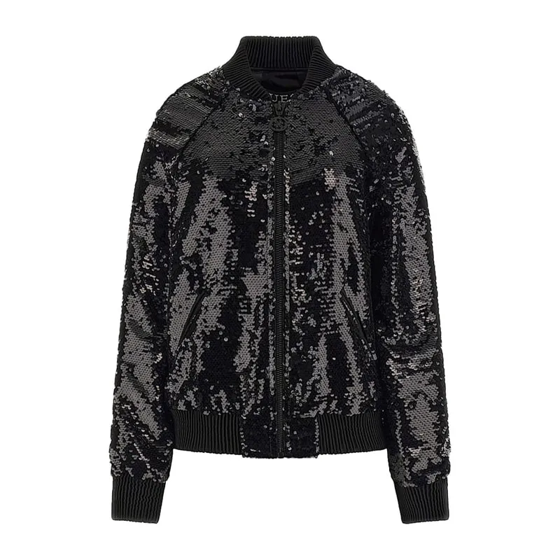 Bomber jacket with sequins