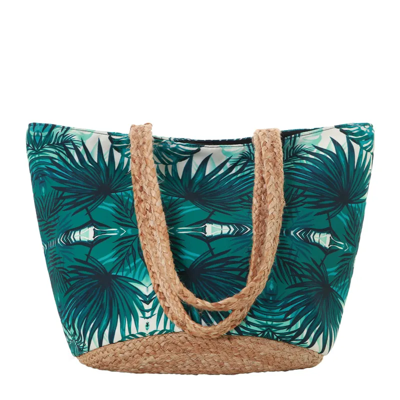 Botanical D-Tox beach bag with crochet details