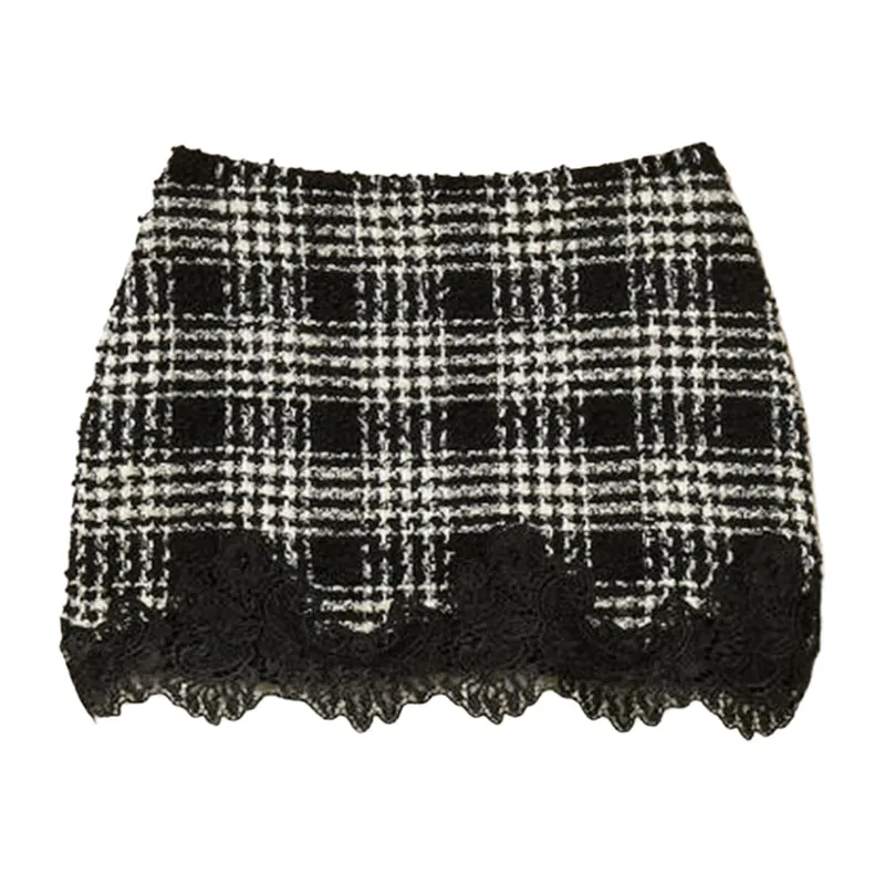 Boucl? Check Mini Skirt