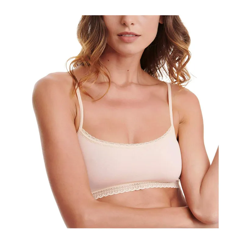 Bamboo bralette with lace trim
