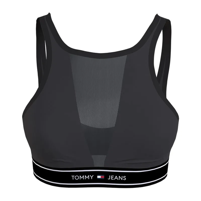 Mesh panel logo unpadded bralette