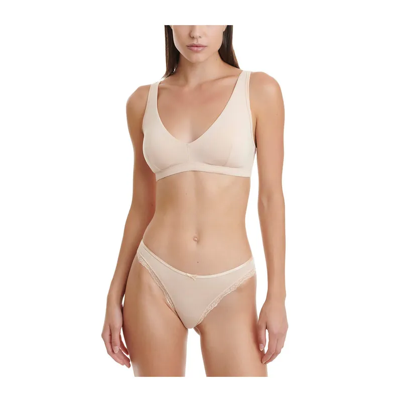 Bamboo Brazilian brief with lace trim 2 pack